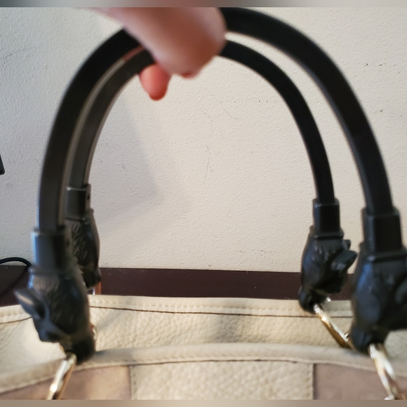 Vintage Anya Hindmarch Signature Striped bucket bag with metal foxhead handles - Picture 8 of 16